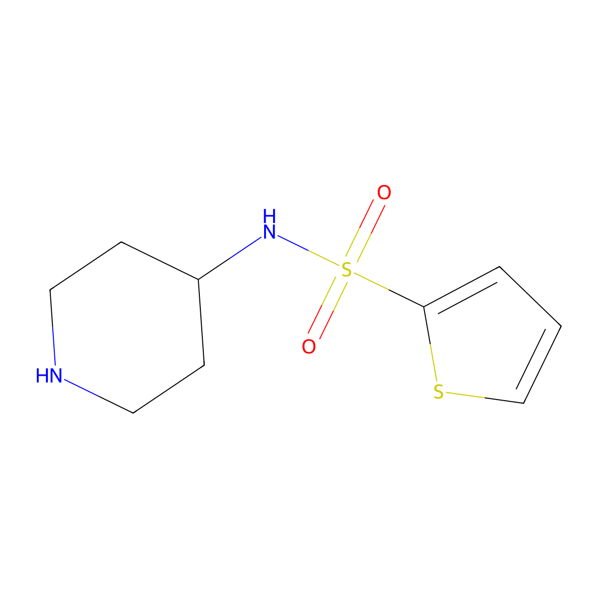 N-(piperidin-4-yl)thiophene-2-sulfonamide molecular structure, CAS 753397-83-0