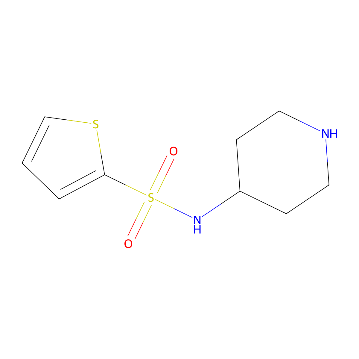 N-(piperidin-4-yl)thiophene-2-sulfonamide molecular structure, CAS 753397-83-0