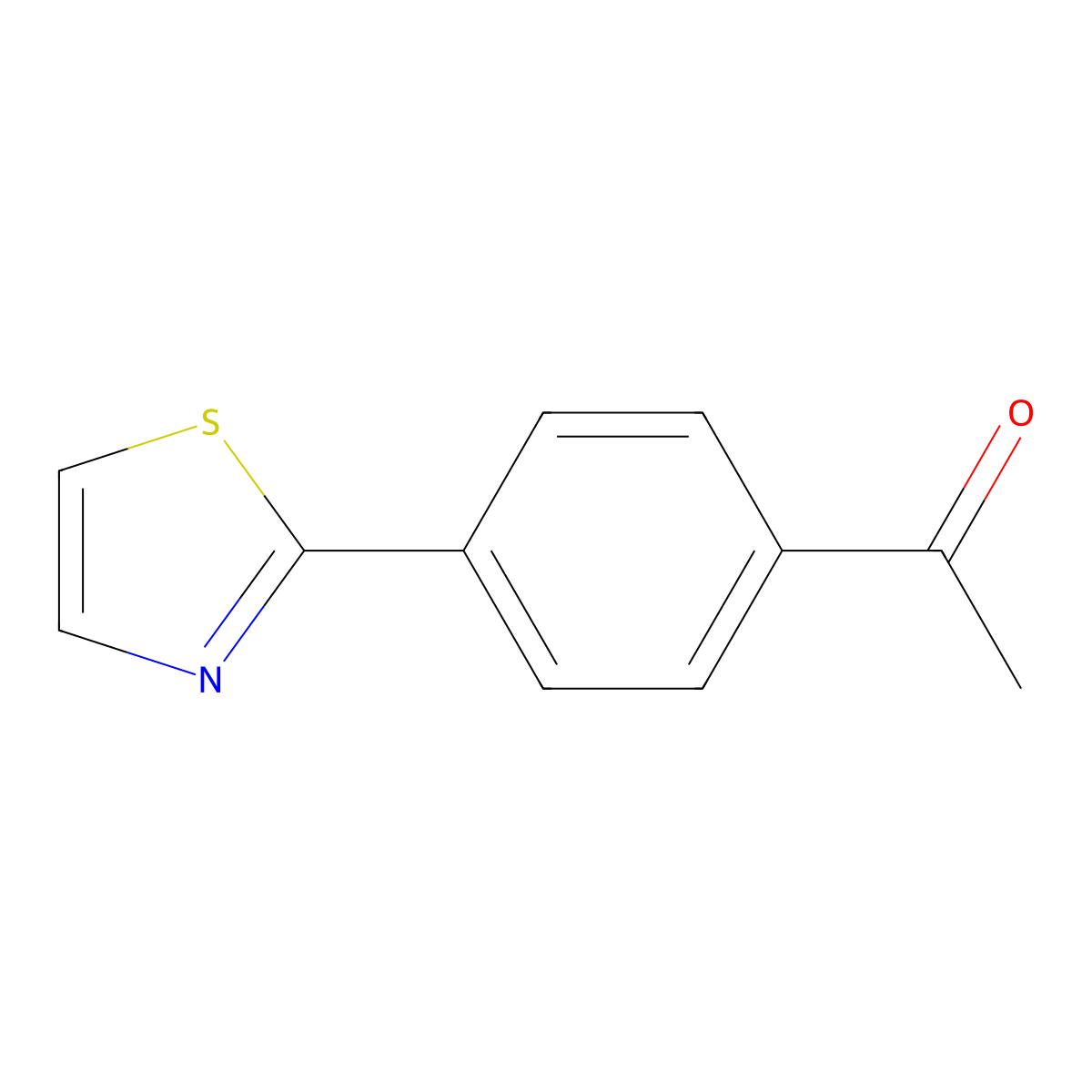 1-(4-(Thiazol-2-yl)phenyl)ethanone molecular structure, CAS 7534-18-1