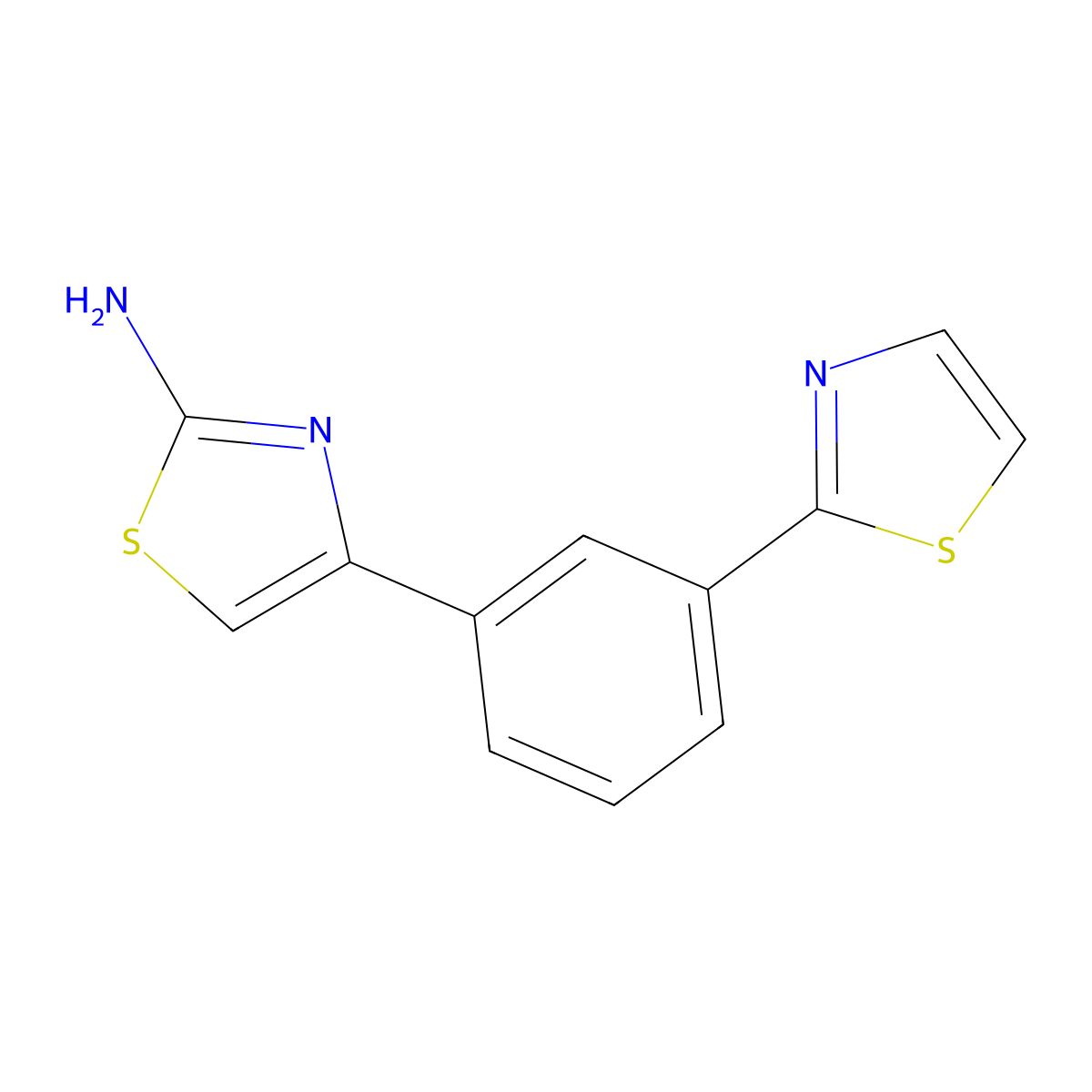 4-(m-(2-Thiazolyl)phenyl)-2-thiazolamine molecular structure, CAS 7534-34-1