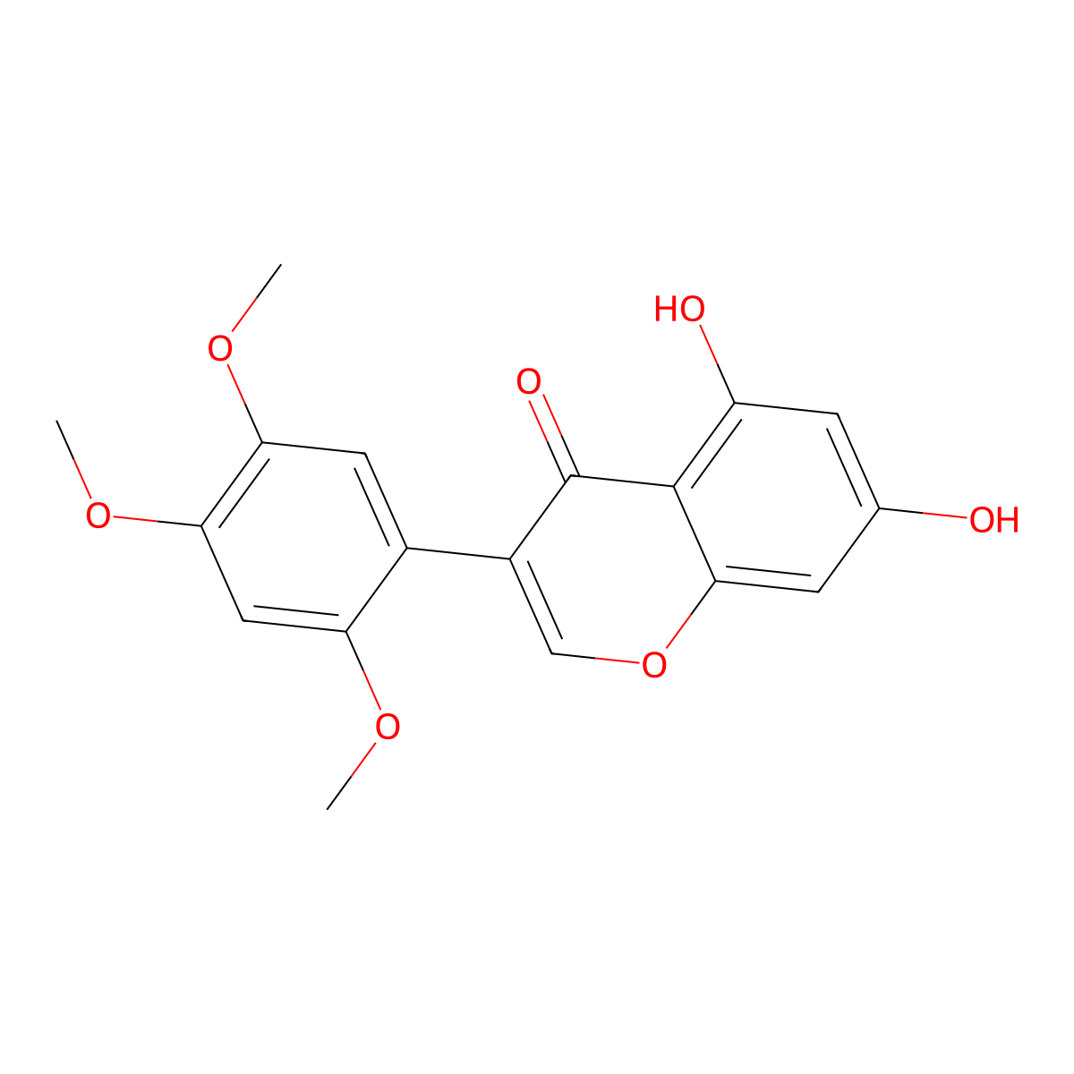 5,7-Dihydroxy-3-(2,4,5-trimethoxyphenyl)chromen-4-one molecular structure, CAS 75340-02-2
