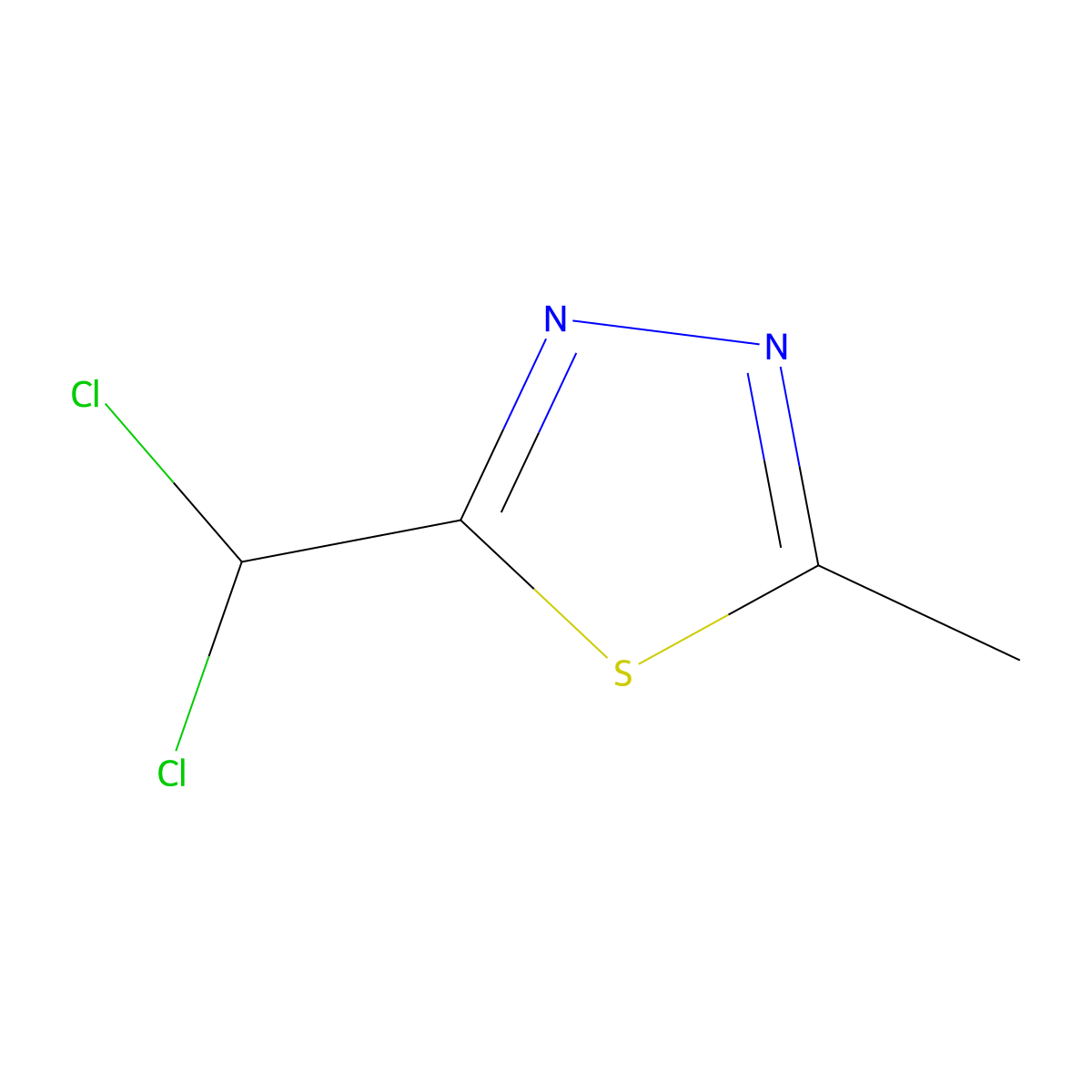 2-(Dichloromethyl)-5-methyl-1,3,4-thiadiazole molecular structure, CAS 75341-27-4