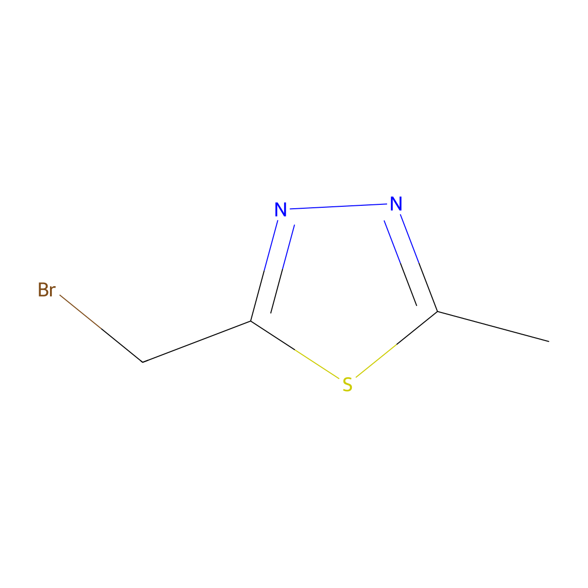 2-(Bromomethyl)-5-methyl-1,3,4-thiadiazole molecular structure, CAS 75341-29-6
