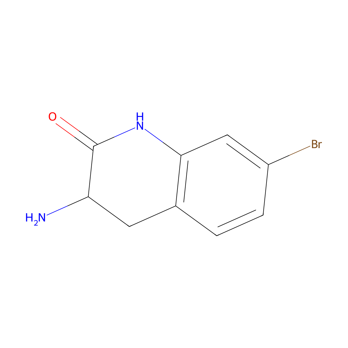 3-Amino-7-bromo-1,2,3,4-tetrahydroquinolin-2-one molecular structure, CAS 753415-79-1