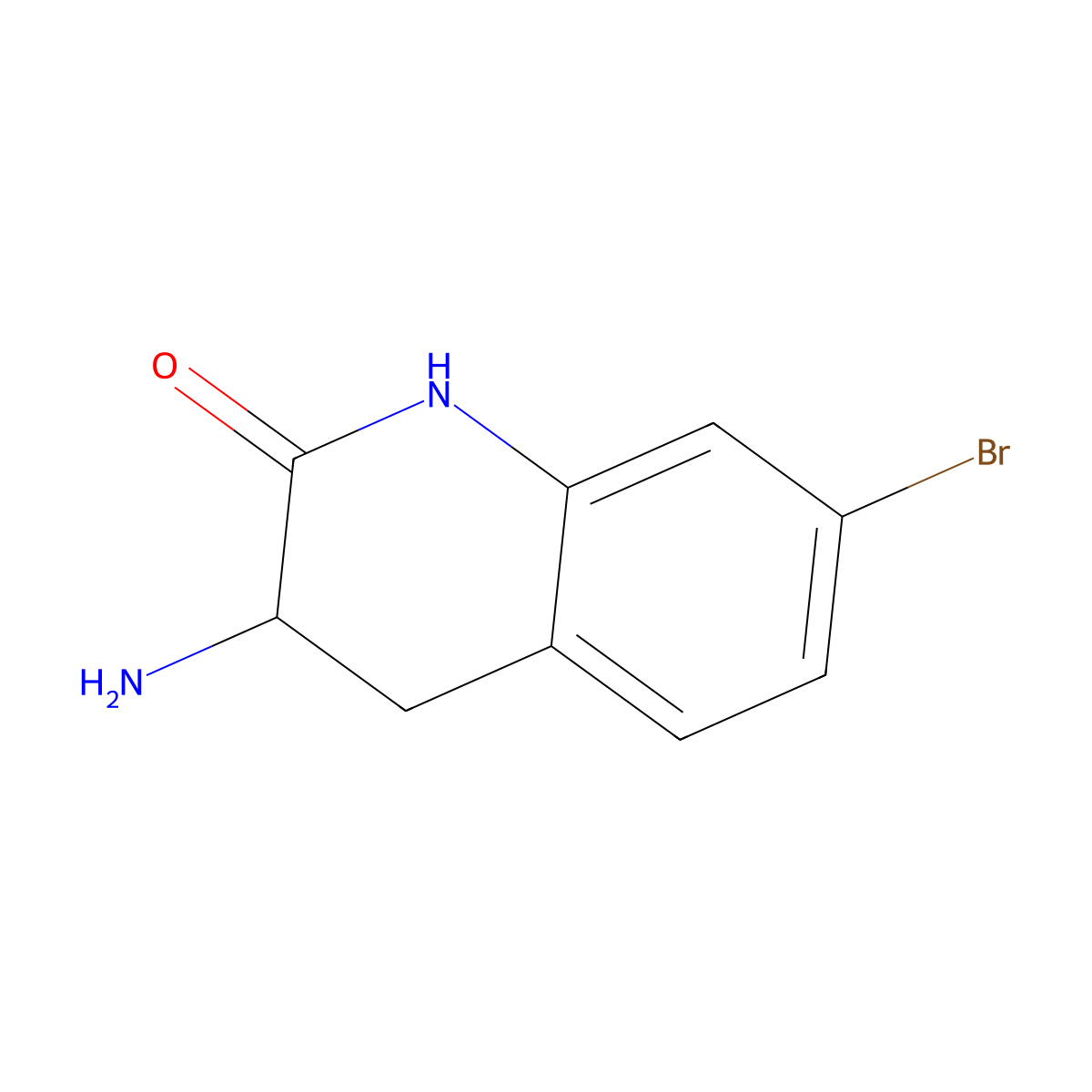 3-Amino-7-bromo-1,2,3,4-tetrahydroquinolin-2-one molecular structure, CAS 753415-79-1