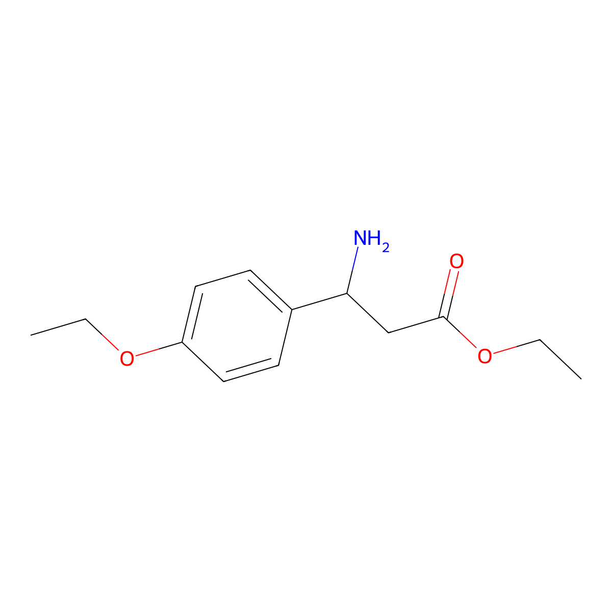 Ethyl 3-amino-3-(4-ethoxyphenyl)propanoate molecular structure, CAS 753421-31-7