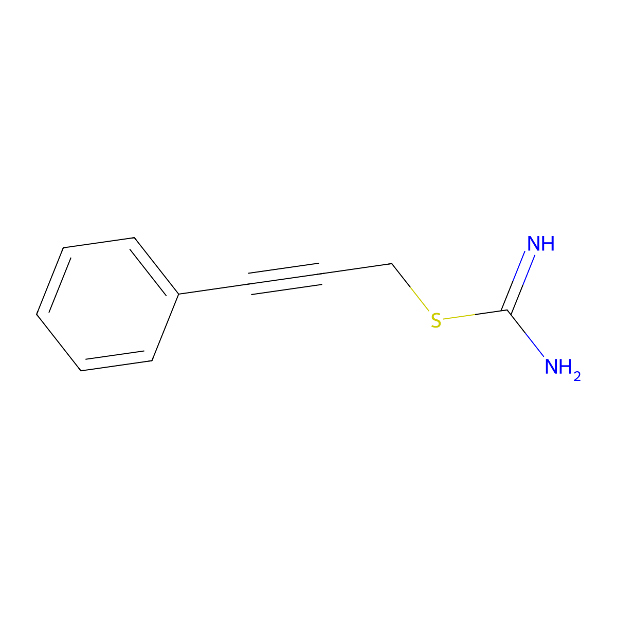3-Phenylprop-2-yn-1-yl carbamimidothioate molecular structure, CAS 753428-82-9