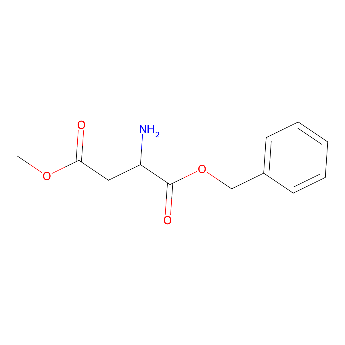 1-benzyl 4-methyl (2R)-2-aminobutanedioate molecular structure, CAS 753429-63-9