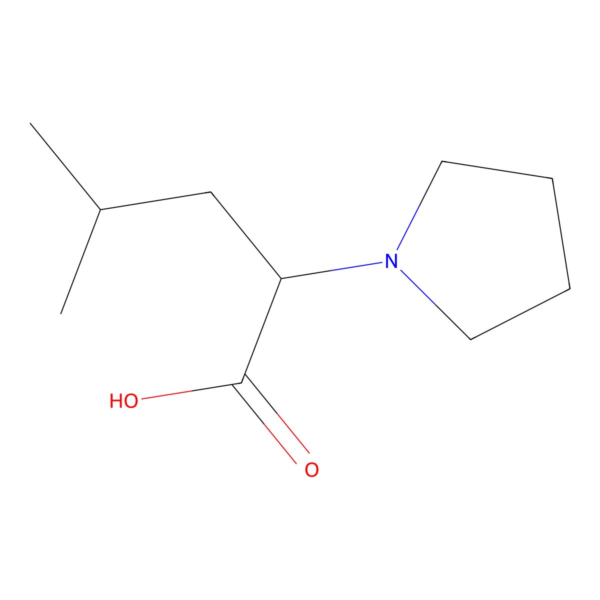 (S)-4-Methyl-2-(1-pyrrolidinyl)pentanoic Acid molecular structure, CAS 753435-75-5