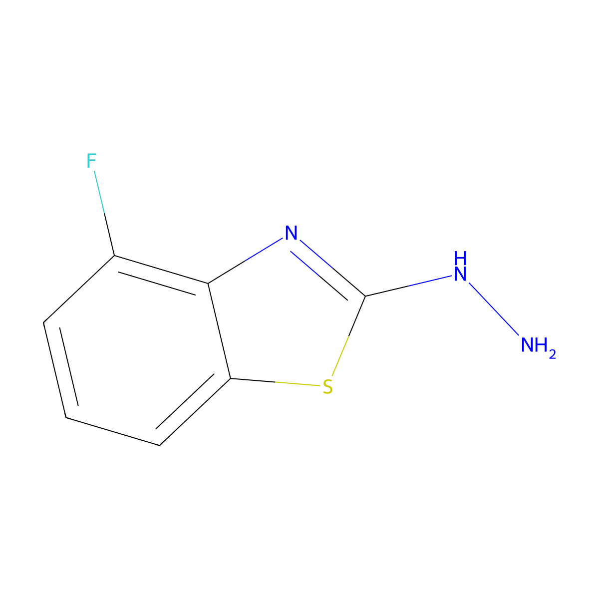 4-Fluoro-2-hydrazinyl-1,3-benzothiazole molecular structure, CAS 753441-57-5