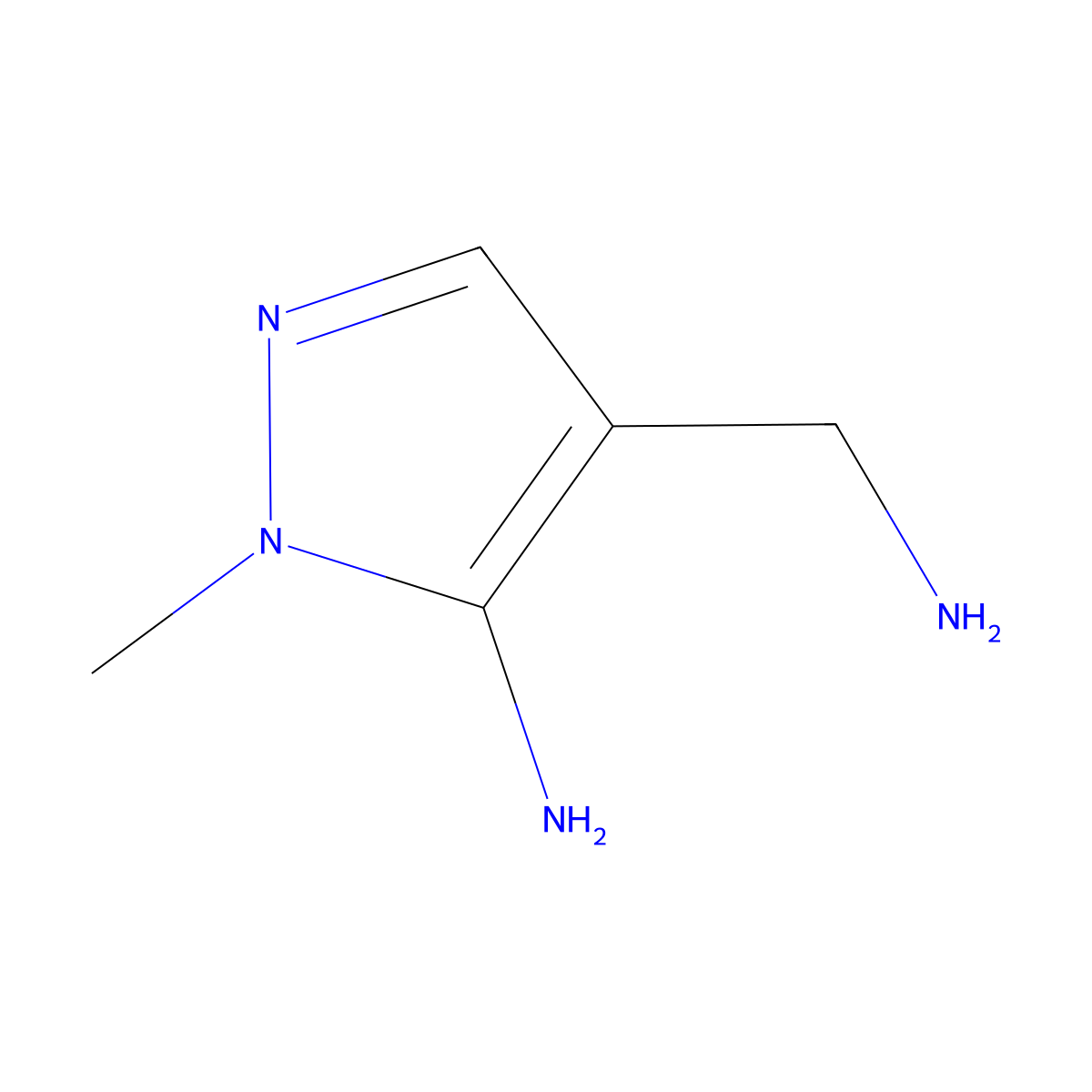 5-Amino-4-(aminomethyl)-1-methylpyrazole molecular structure, CAS 753444-70-1