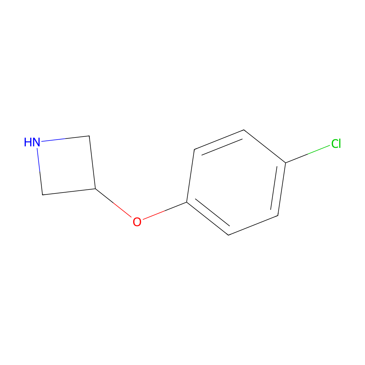 3-(4-Chlorophenoxy)azetidine molecular structure, CAS 753445-45-3