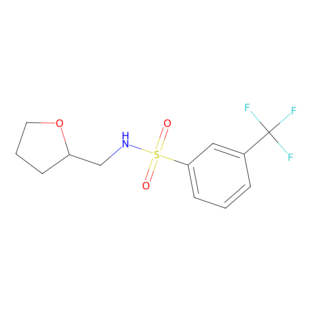 N-(oxolan-2-ylmethyl)-3-(trifluoromethyl)benzenesulfonamide molecular structure, CAS 753466-49-8