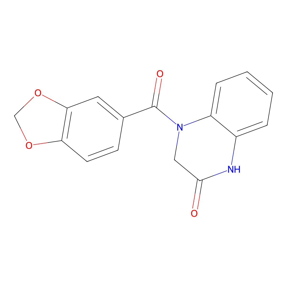 4-(1,3-Benzodioxole-5-carbonyl)-1,3-dihydroquinoxalin-2-one molecular structure, CAS 753468-90-5