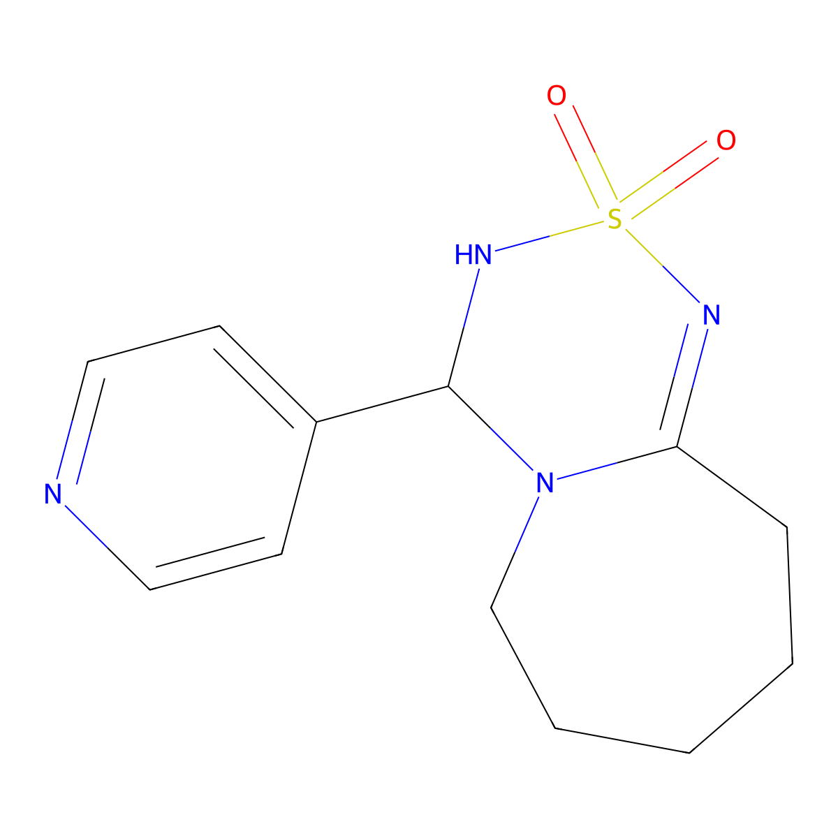 4-pyridin-4-yl-3,4,7,8,9,10-hexahydro-6H-[1,2,4,6]thiatriazino[4,3-a]azepine 2,2-dioxide molecular structure, CAS 753470-06-3