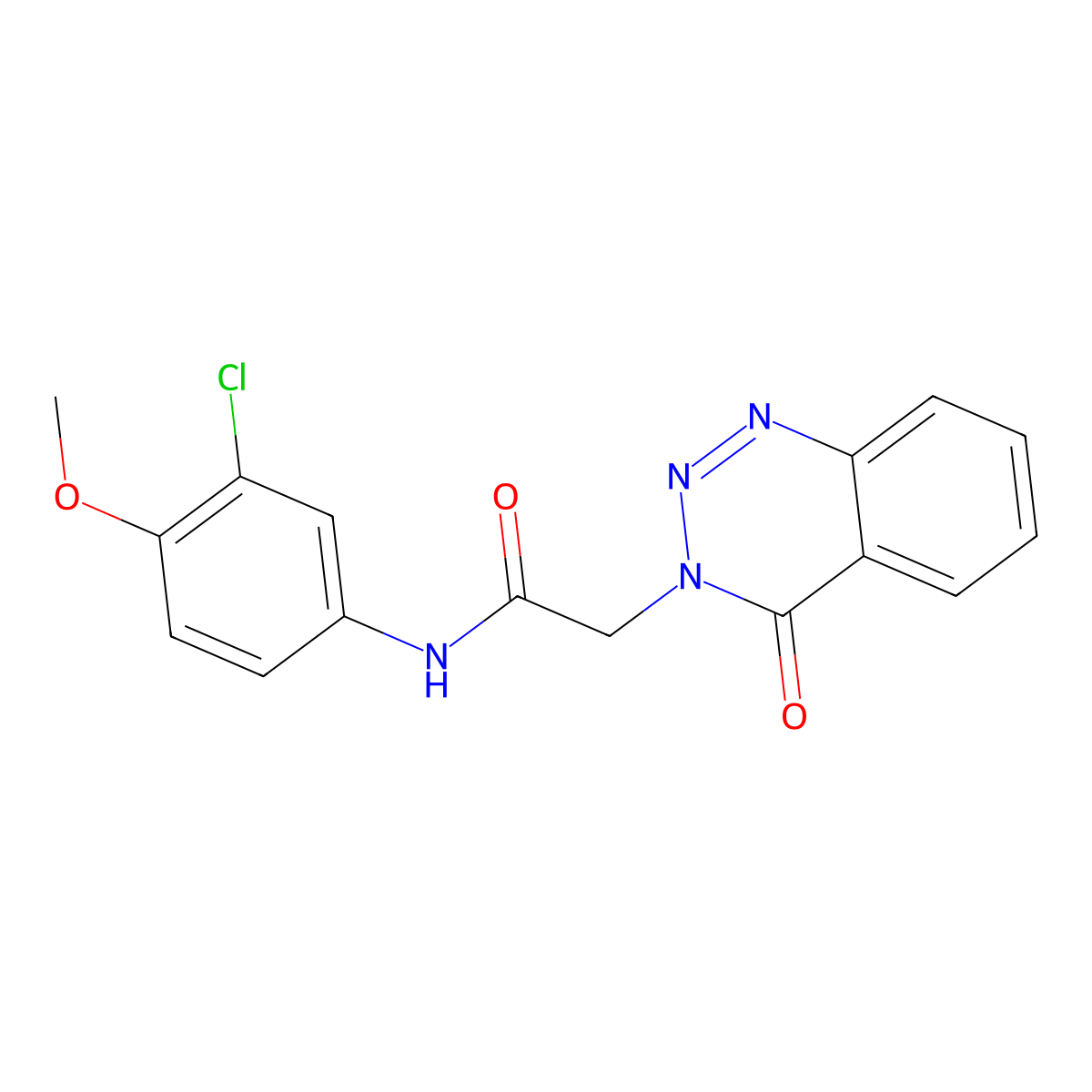N-(3-chloro-4-methoxyphenyl)-2-(4-oxo-1,2,3-benzotriazin-3(4H)-yl)acetamide molecular structure, CAS 753477-64-4