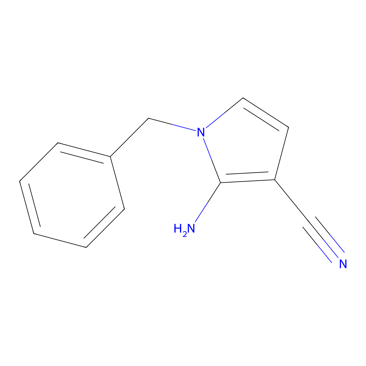 2-Amino-1-benzyl-1H-pyrrole-3-carbonitrile molecular structure, CAS 753478-33-0