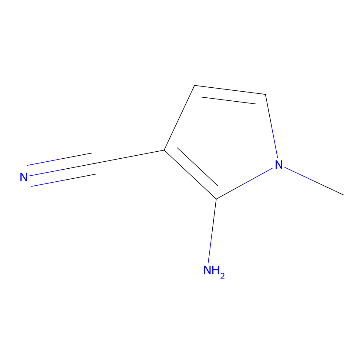 2-Amino-1-methyl-1H-pyrrole-3-carbonitrile molecular structure, CAS 753478-48-7