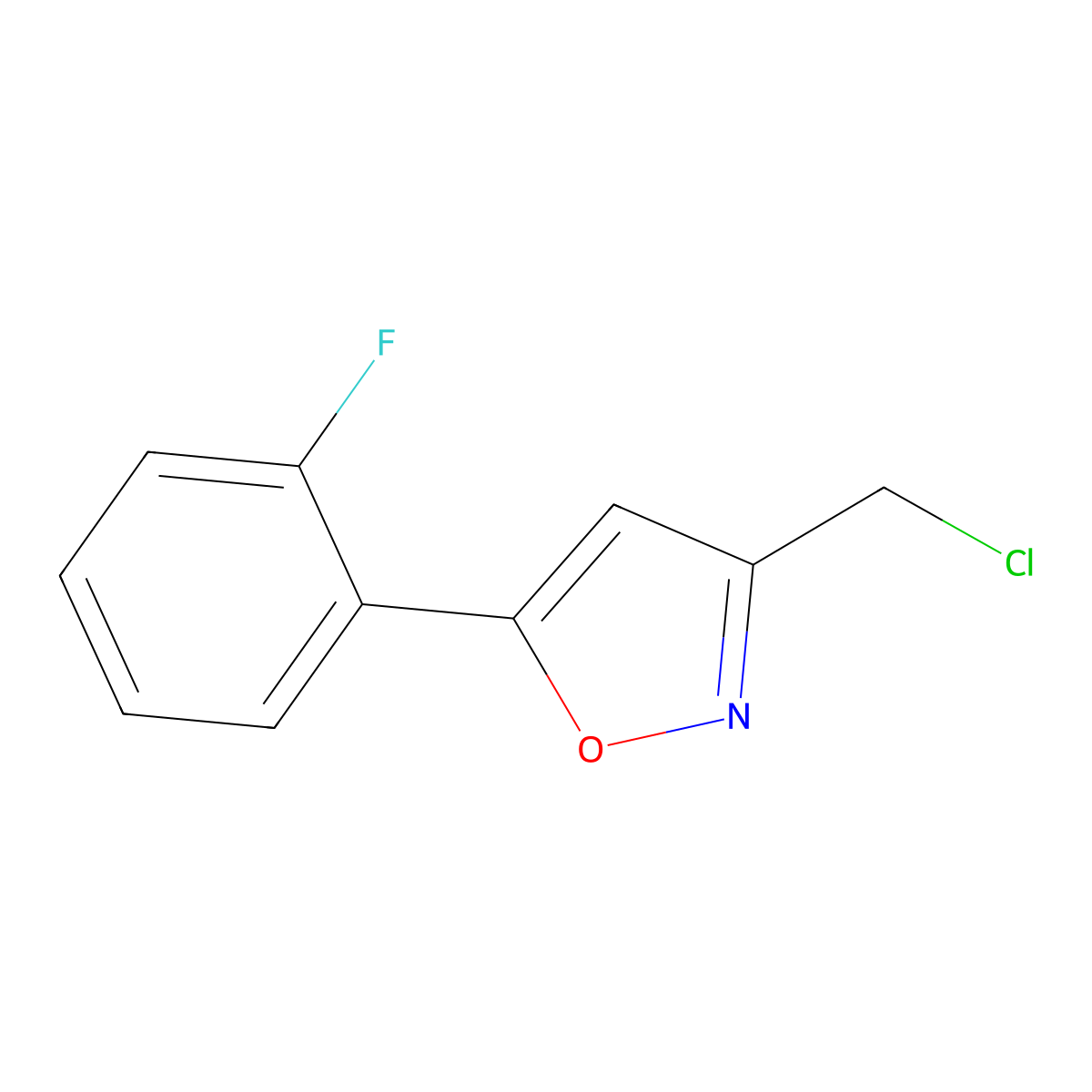 3-(Chloromethyl)-5-(2-fluorophenyl)isoxazole molecular structure, CAS 753479-56-0