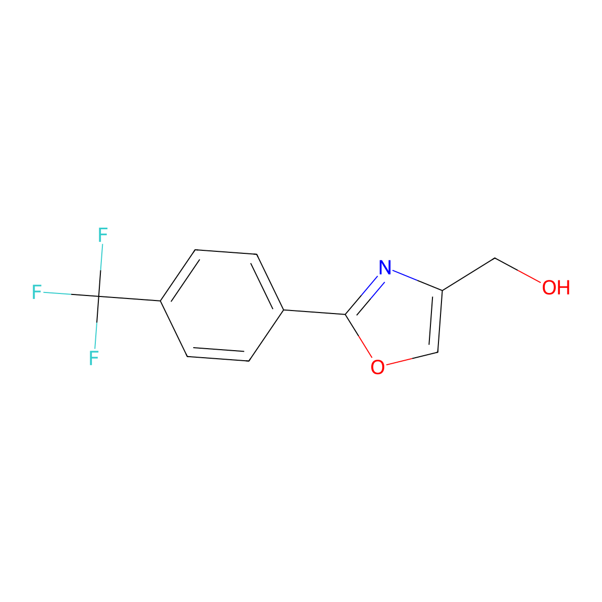 {2-[4-(Trifluoromethyl)phenyl]-1,3-oxazol-4-yl}methanol molecular structure, CAS 753479-59-3
