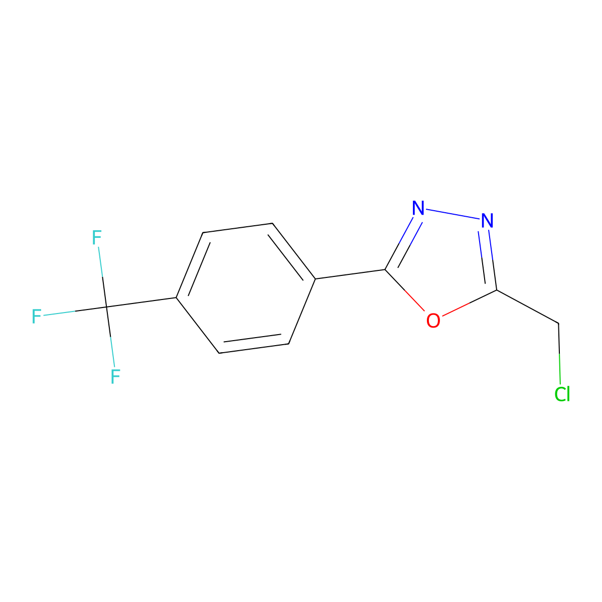 2-(Chloromethyl)-5-[4-(trifluoromethyl)phenyl]-1,3,4-oxadiazole molecular structure, CAS 753479-67-3