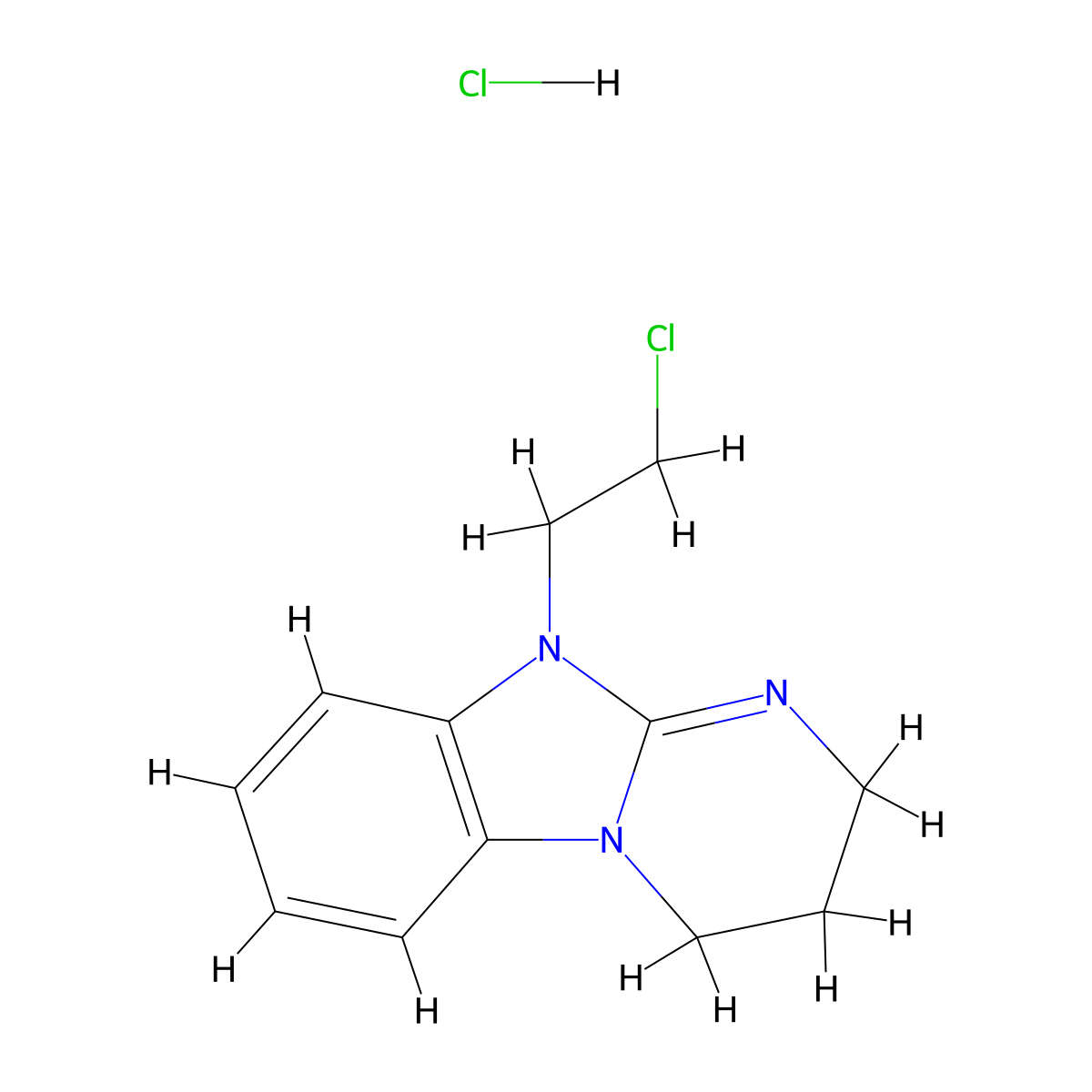 10-(2-chloroethyl)-3,4-dihydro-2H-pyrimido[1,2-a]benzimidazole;hydrochloride molecular structure, CAS 753479-69-5