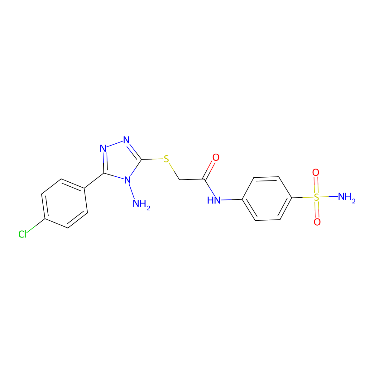 2-{[4-amino-5-(4-chlorophenyl)-4H-1,2,4-triazol-3-yl]sulfanyl}-N-(4-sulfamoylphenyl)acetamide molecular structure, CAS 753494-63-2