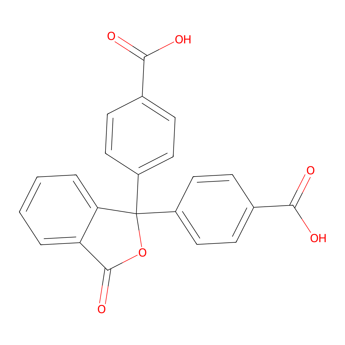 Benzoic acid, 4,4'-(3-oxo-1(3H)-isobenzofuranylidene)bis- molecular structure, CAS 7535-16-2