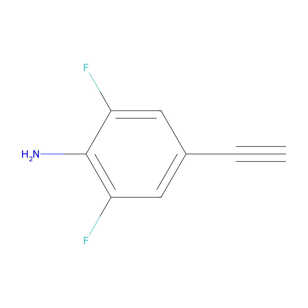 4-Ethynyl-2,6-difluoro-aniline molecular structure, CAS 753501-37-0