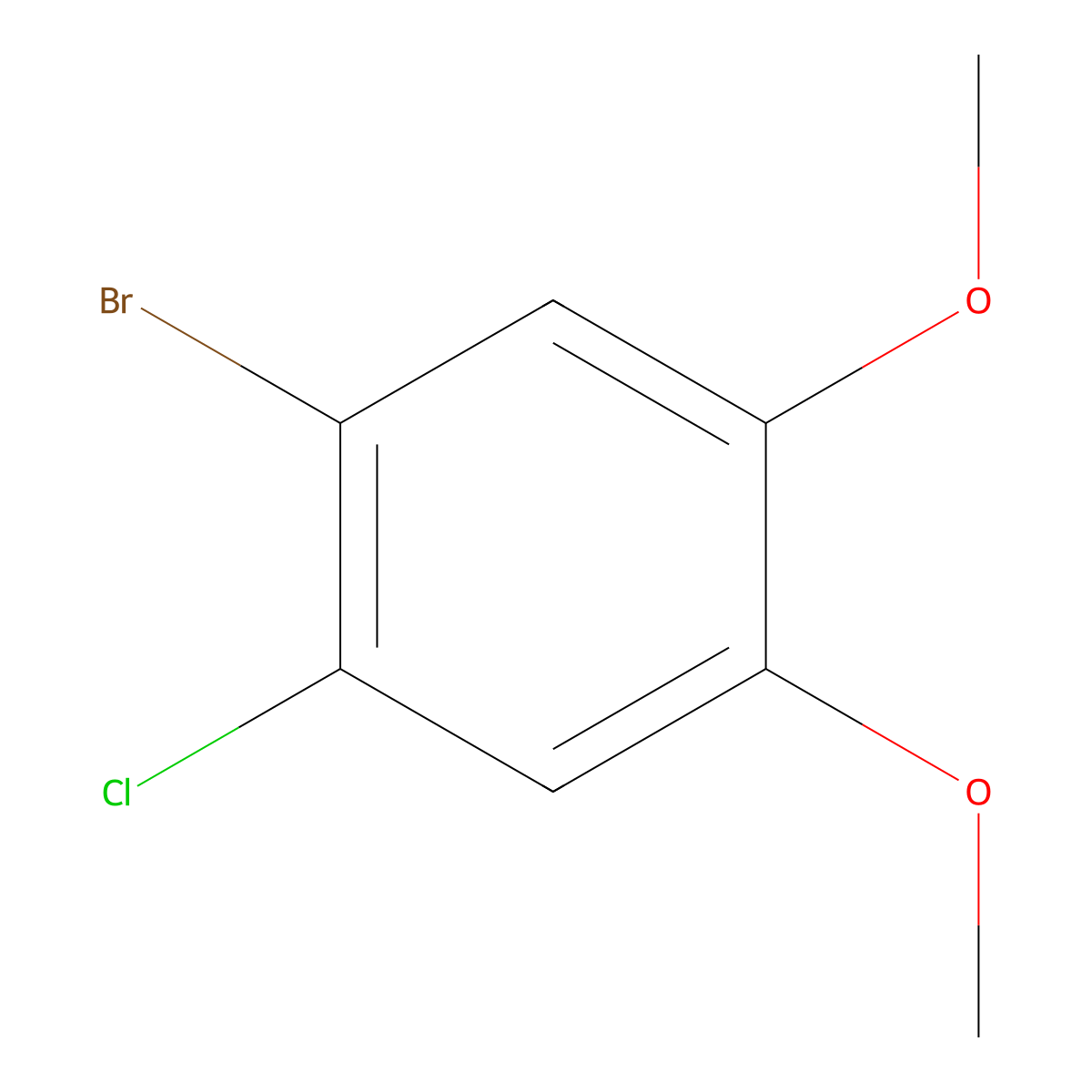 1-Bromo-2-chloro-4,5-dimethoxybenzene molecular structure, CAS 753502-60-2