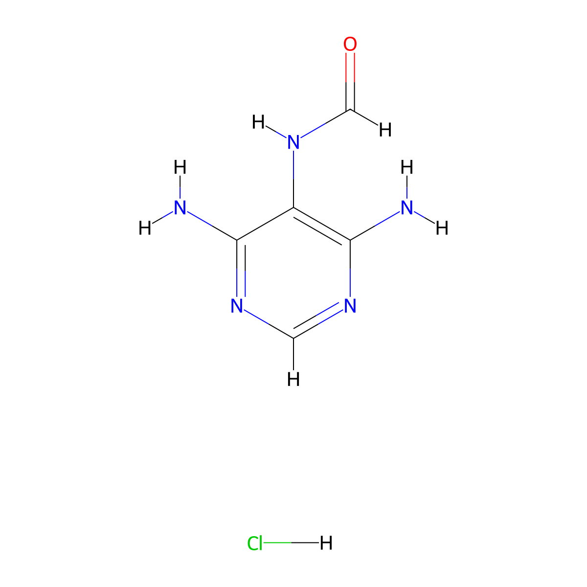 4,6-Diamino-5-(formylamino)pyrimidine hydrochloride molecular structure, CAS 753504-19-7