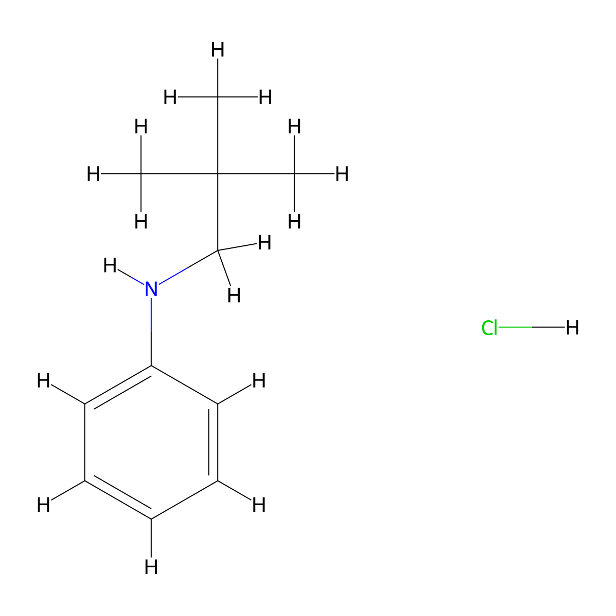 N-(2,2-dimethylpropyl)aniline hydrochloride molecular structure, CAS 75351-09-6