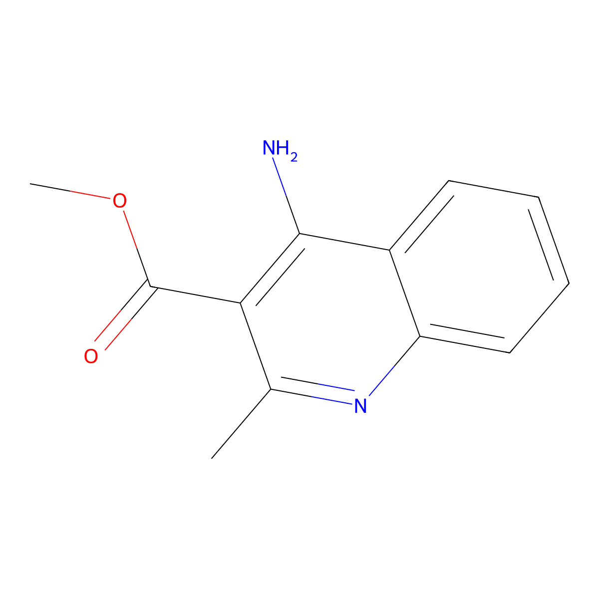 Methyl 4-amino-2-methylquinoline-3-carboxylate molecular structure, CAS 75353-54-7