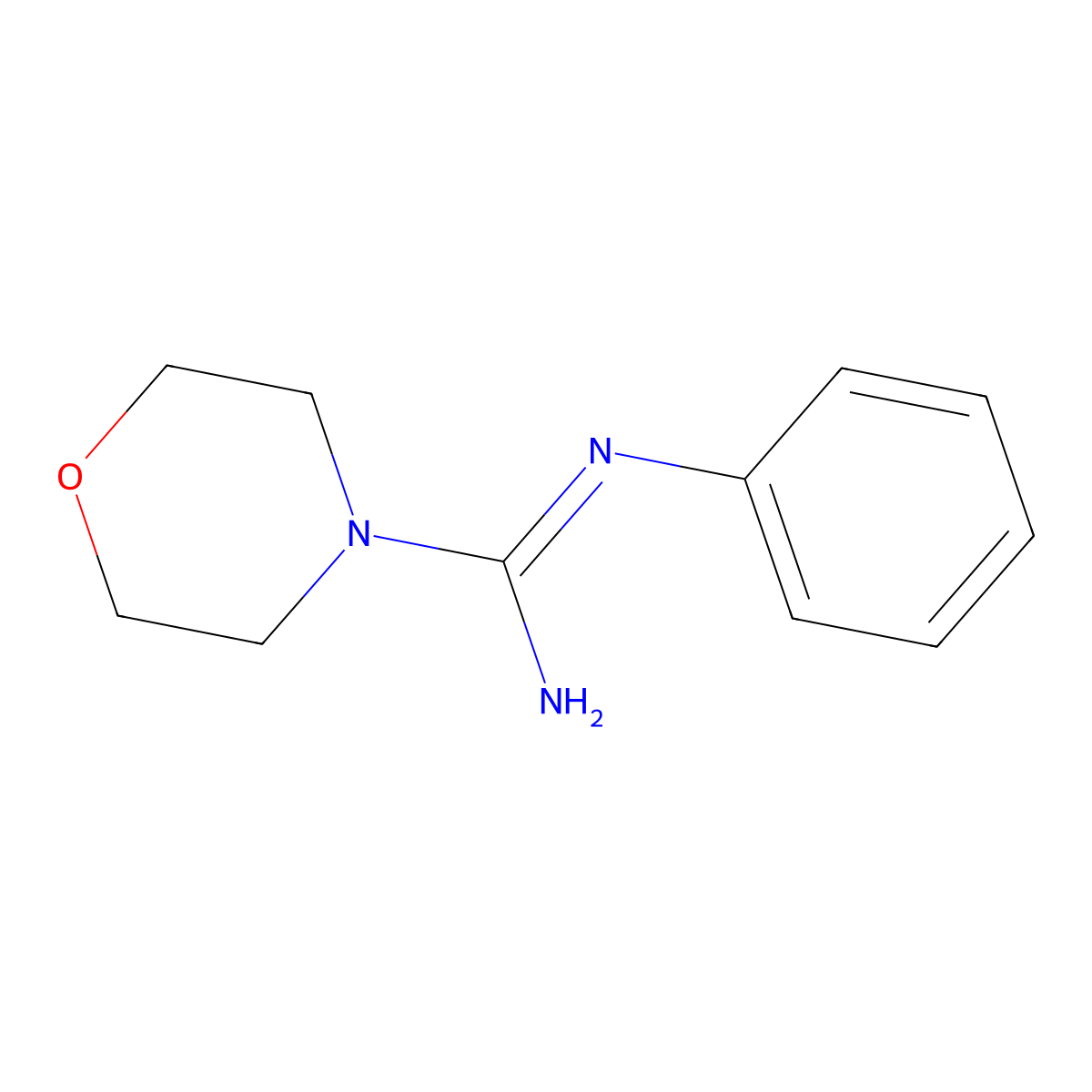N'-phenylmorpholine-4-carboximidamide molecular structure, CAS 75358-18-8