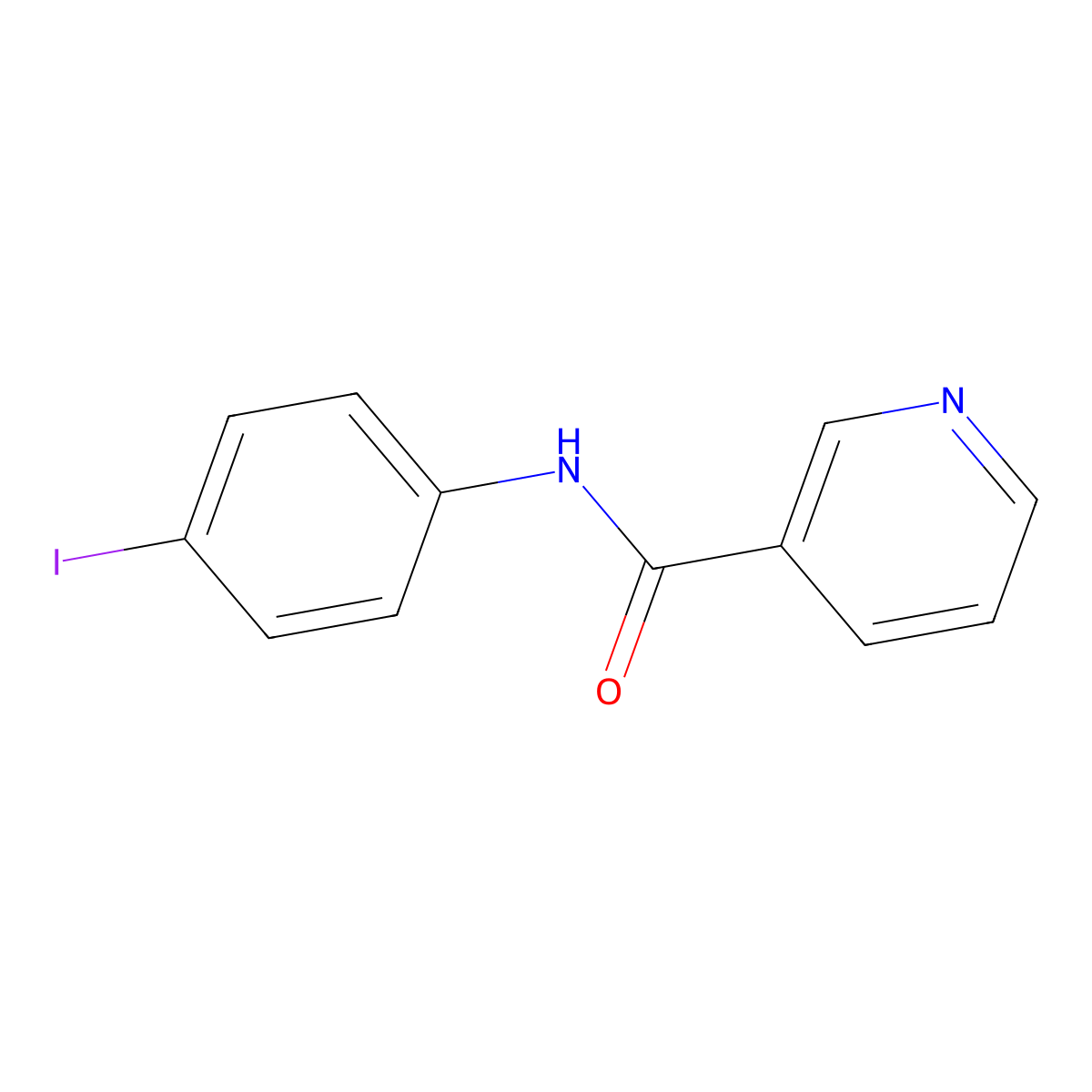 N-(4-iodophenyl)pyridine-3-carboxamide molecular structure, CAS 75358-94-0