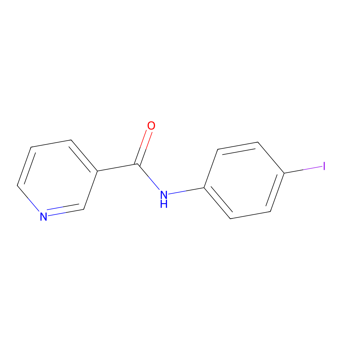 N-(4-iodophenyl)pyridine-3-carboxamide molecular structure, CAS 75358-94-0