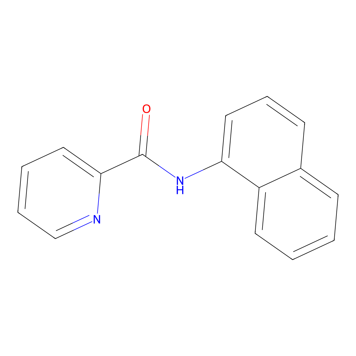 N-1-Naphthalenyl-2-pyridinecarboxamide molecular structure, CAS 75358-95-1