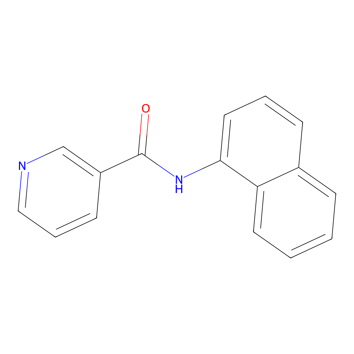 N-(naphthalen-1-yl)pyridine-3-carboxamide molecular structure, CAS 75358-96-2