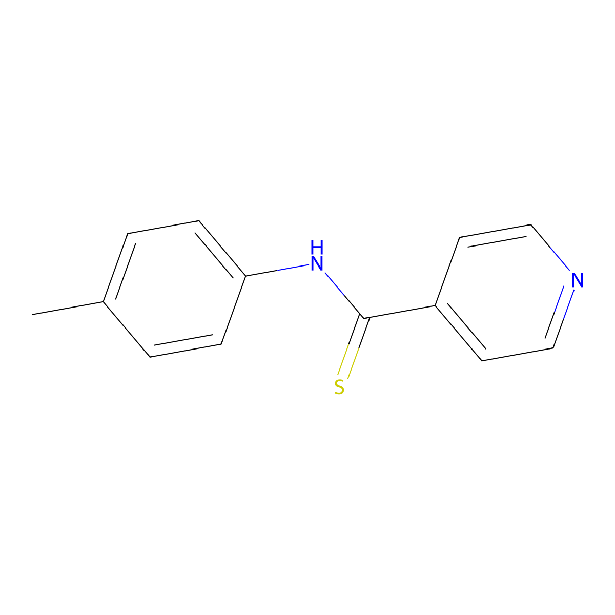 N-(4-methylphenyl)pyridine-4-carbothioamide molecular structure, CAS 75358-99-5