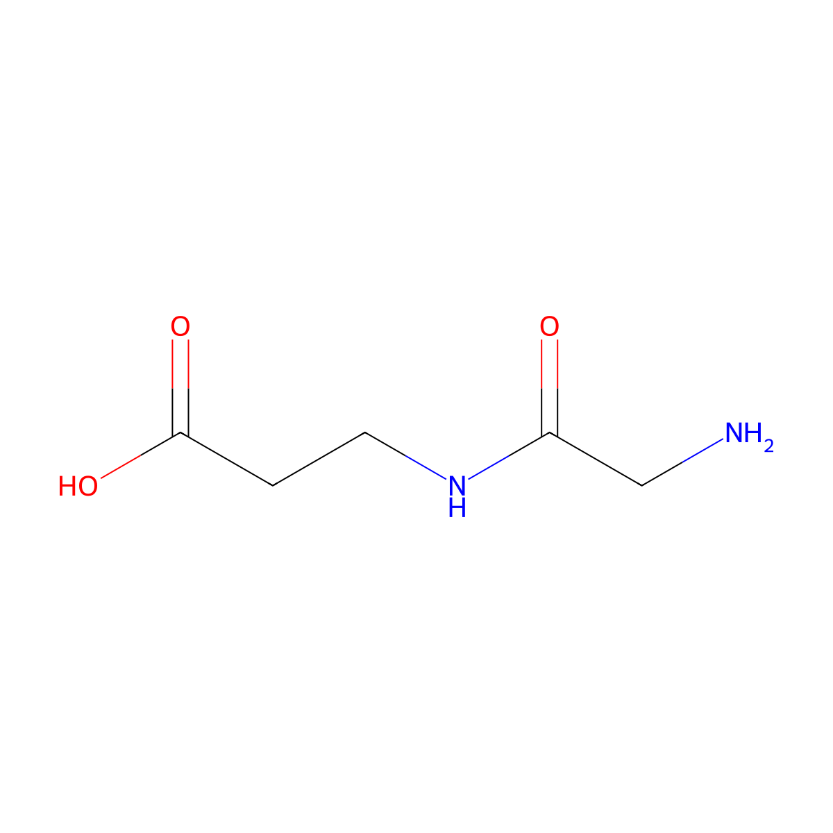 Glycyl-beta-alanine molecular structure, CAS 7536-21-2