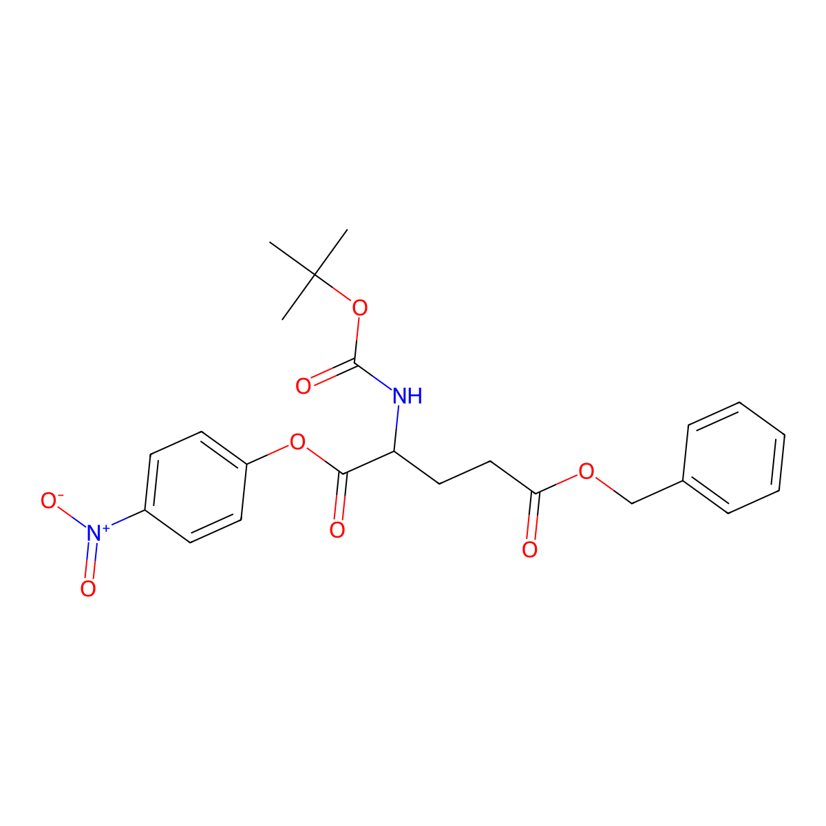 5-O-benzyl 1-O-(4-nitrophenyl) 2-[(2-methylpropan-2-yl)oxycarbonylamino]pentanedioate molecular structure, CAS 7536-59-6