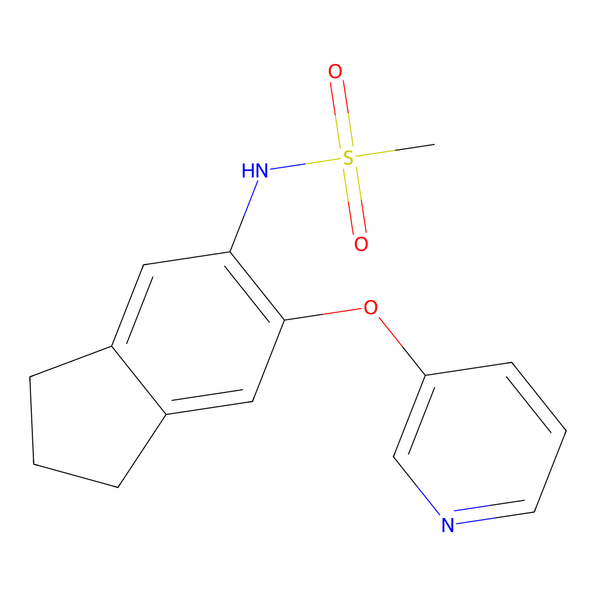 N-(6-(Pyridin-3-yloxy)-2,3-dihydro-1H-inden-5-yl)methanesulfonamide molecular structure, CAS 75360-63-3