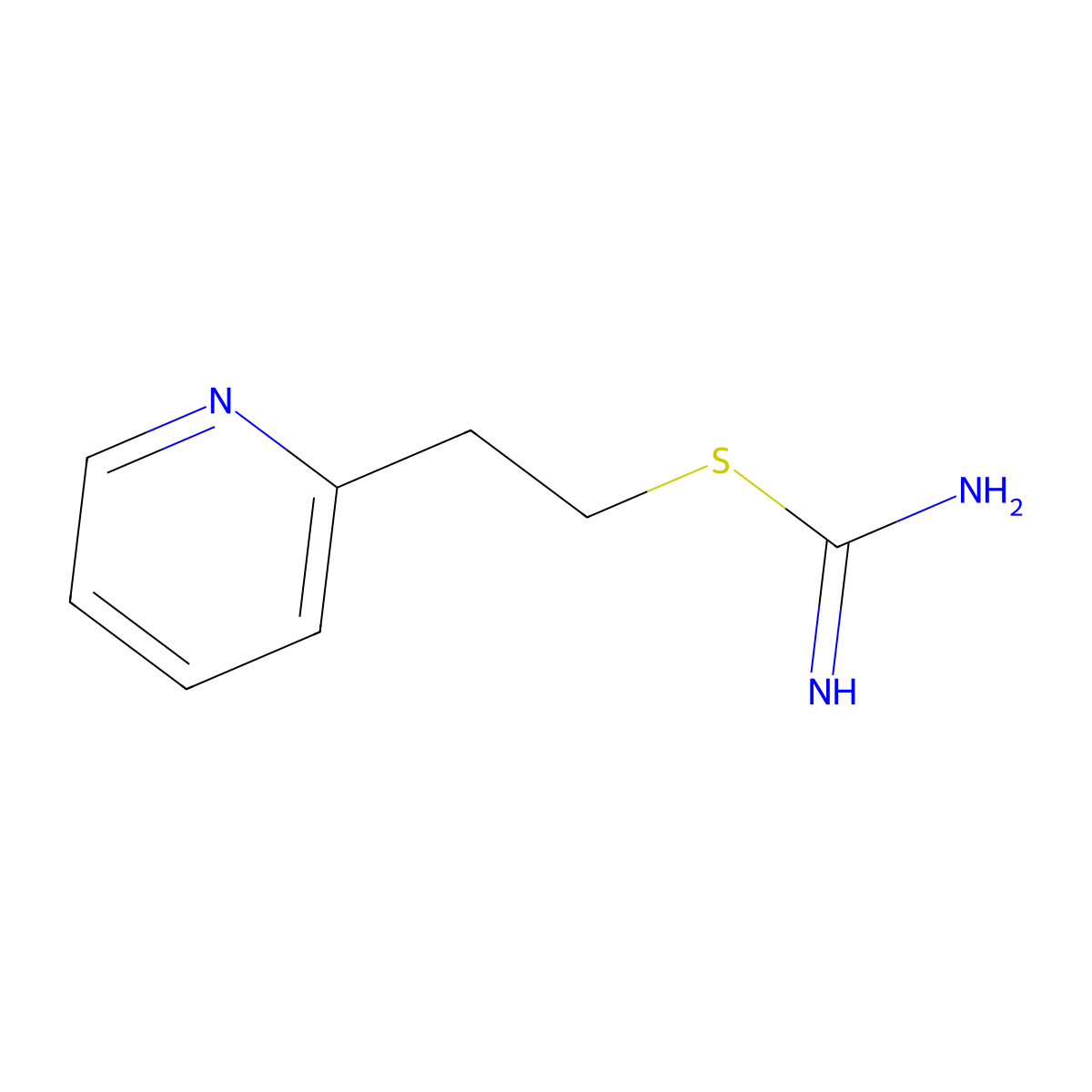 Carbamimidothioic acid, 2-(2-pyridinyl)ethyl ester molecular structure, CAS 75362-22-0