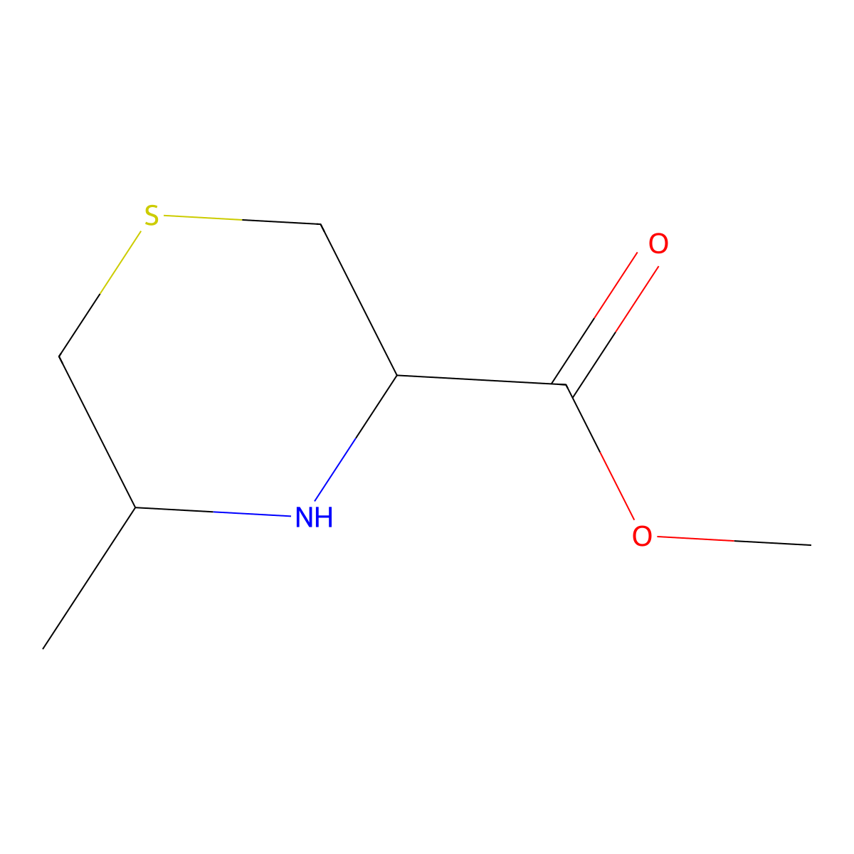 Methyl 5-methylthiomorpholine-3-carboxylate molecular structure, CAS 75364-92-0