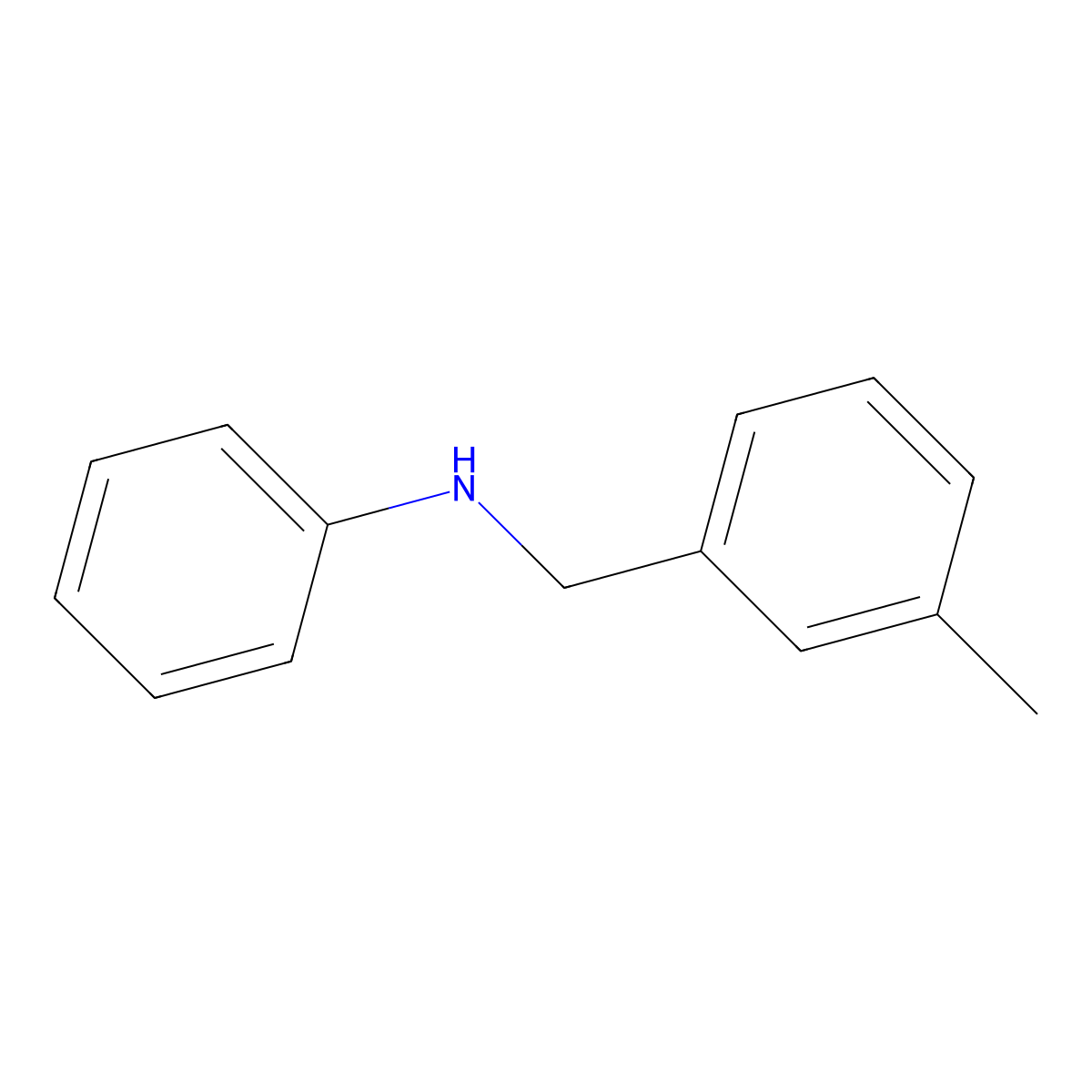 N-[(3-methylphenyl)methyl]aniline molecular structure, CAS 75366-13-1