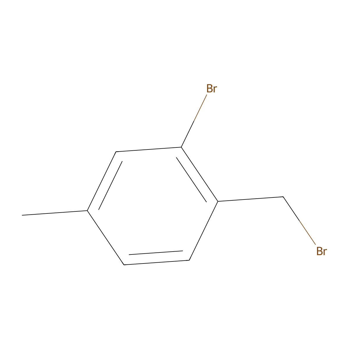 2-Bromo-1-(bromomethyl)-4-methylbenzene molecular structure, CAS 75366-14-2