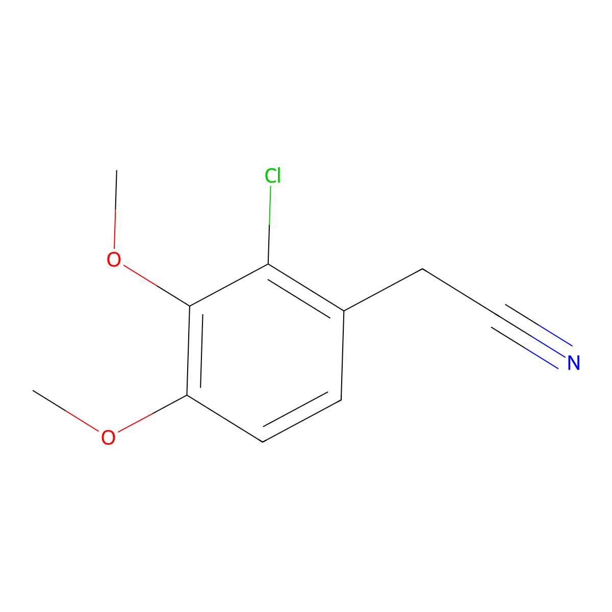 (2-Chloro-3,4-dimethoxyphenyl)acetonitrile molecular structure, CAS 7537-07-7