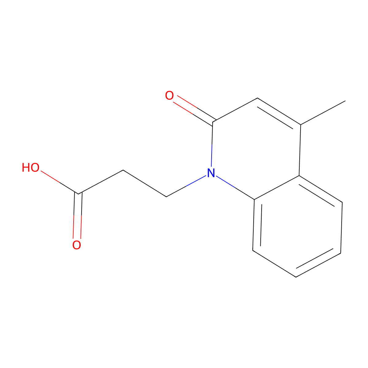 3-(4-Methyl-2-oxo-2H-quinolin-1-yl)-propionic acid molecular structure, CAS 75371-21-0