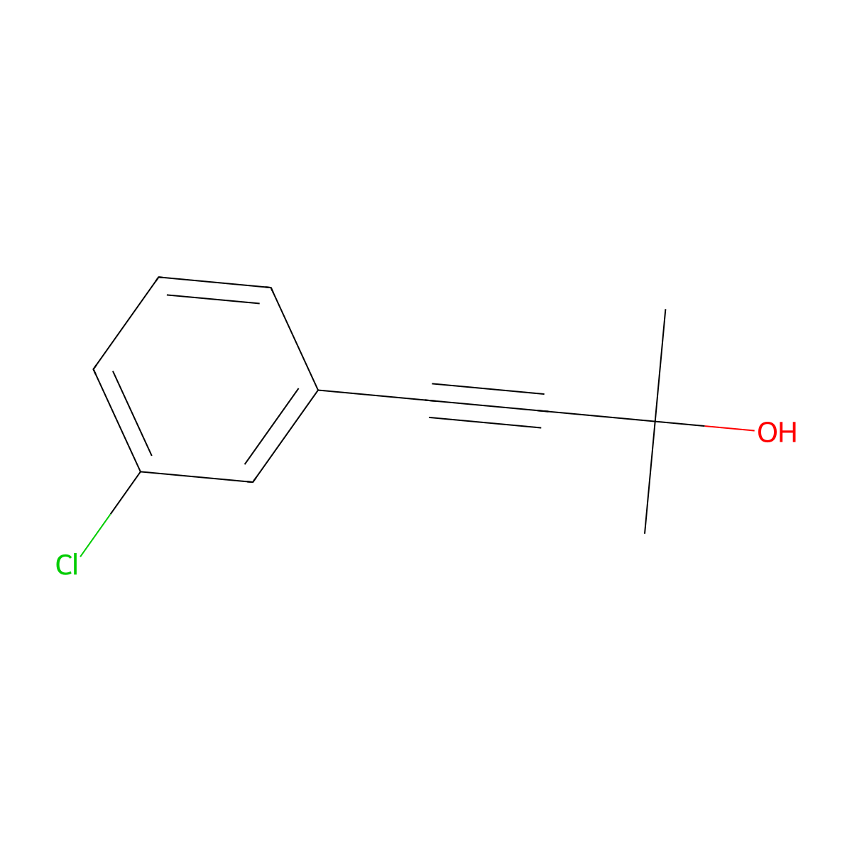4-(3-Chlorophenyl)-2-methyl-3-butyn-2-ol molecular structure, CAS 75373-69-2