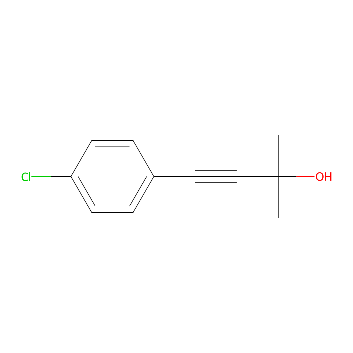 4-(4-Chlorophenyl)-2-methyl-3-butyn-2-ol molecular structure, CAS 75373-70-5